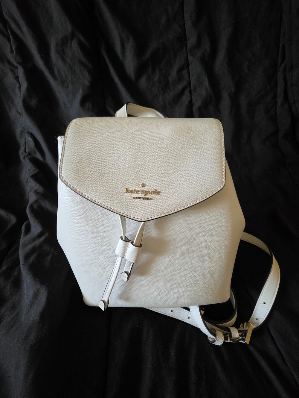 Kate Spade White Saffiano Leather Mini Backpack